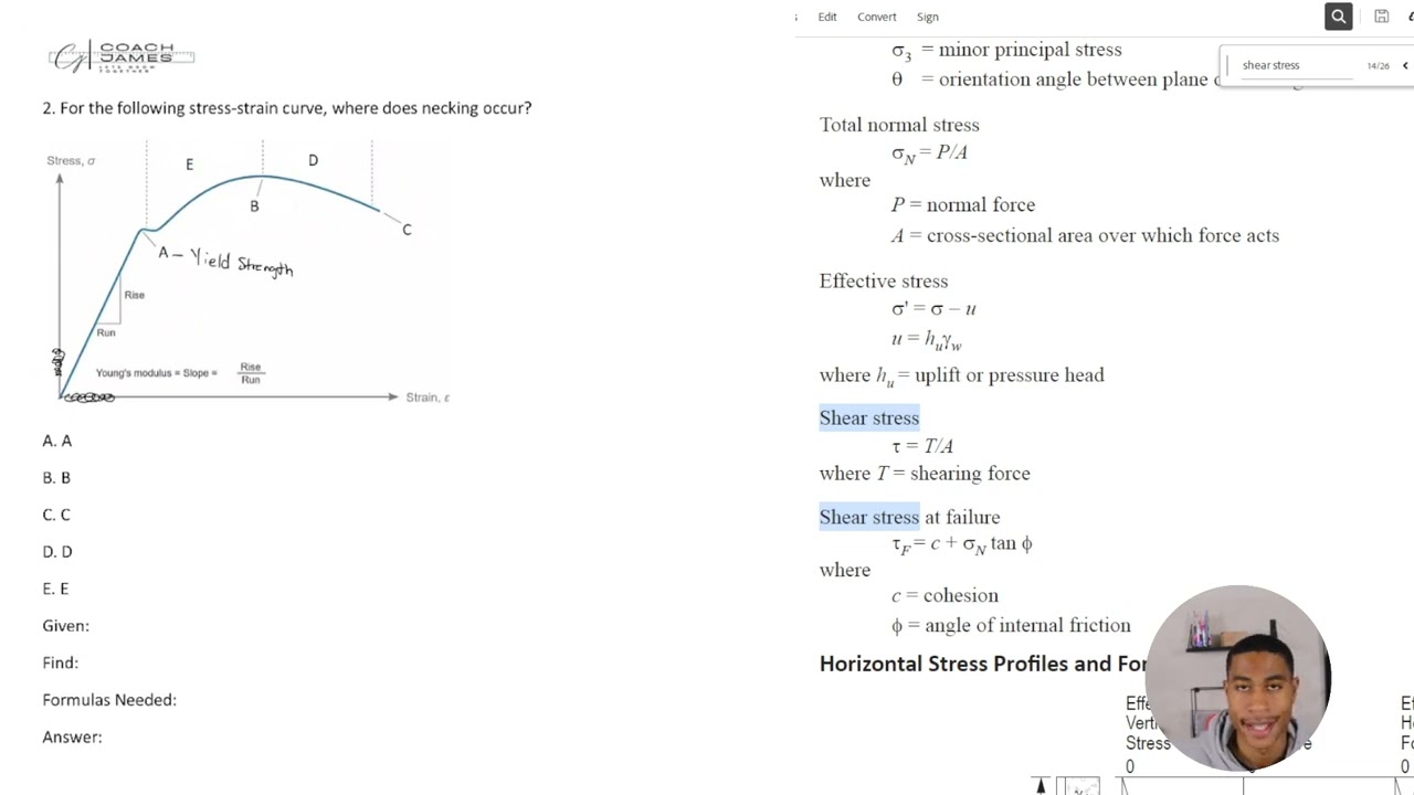 FE Review - Mechanics of Materials - Stresses and strains