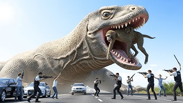 Heroic Rescue Team Saves Lonely Monkey From Ferocious Giant Monitor Lizard Attack!