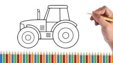 How To Draw A Tractor - Easy Drawing Step By Step