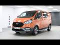 Orange Glow 2023 Ford Transit Custom 2.0 Active SWB Automatic Crew Combi Van - YP23 JXX - VanStar