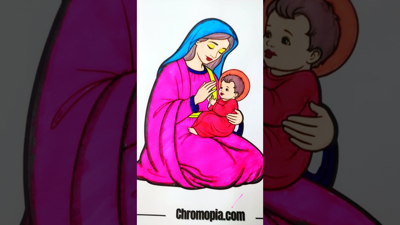 Mary and Baby Jesus Coloring ✨ | Nativity Christmas ASMR Art