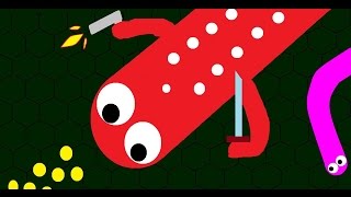 Wormax.io - MASSACRE BY  ARMED WORM 지렁이 키우기2 ( slither.io wormax.io tong dak )