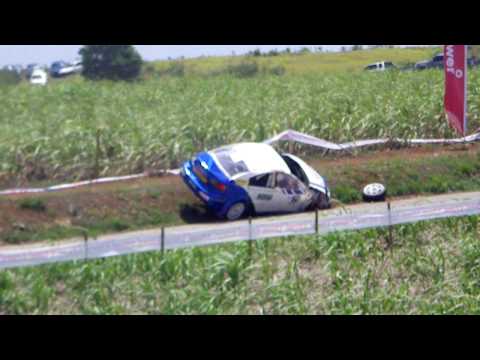 Sol Rally barbados 2010 crash & roll, King of the hill, mazda 3, Nick Gill, Sue Rogers