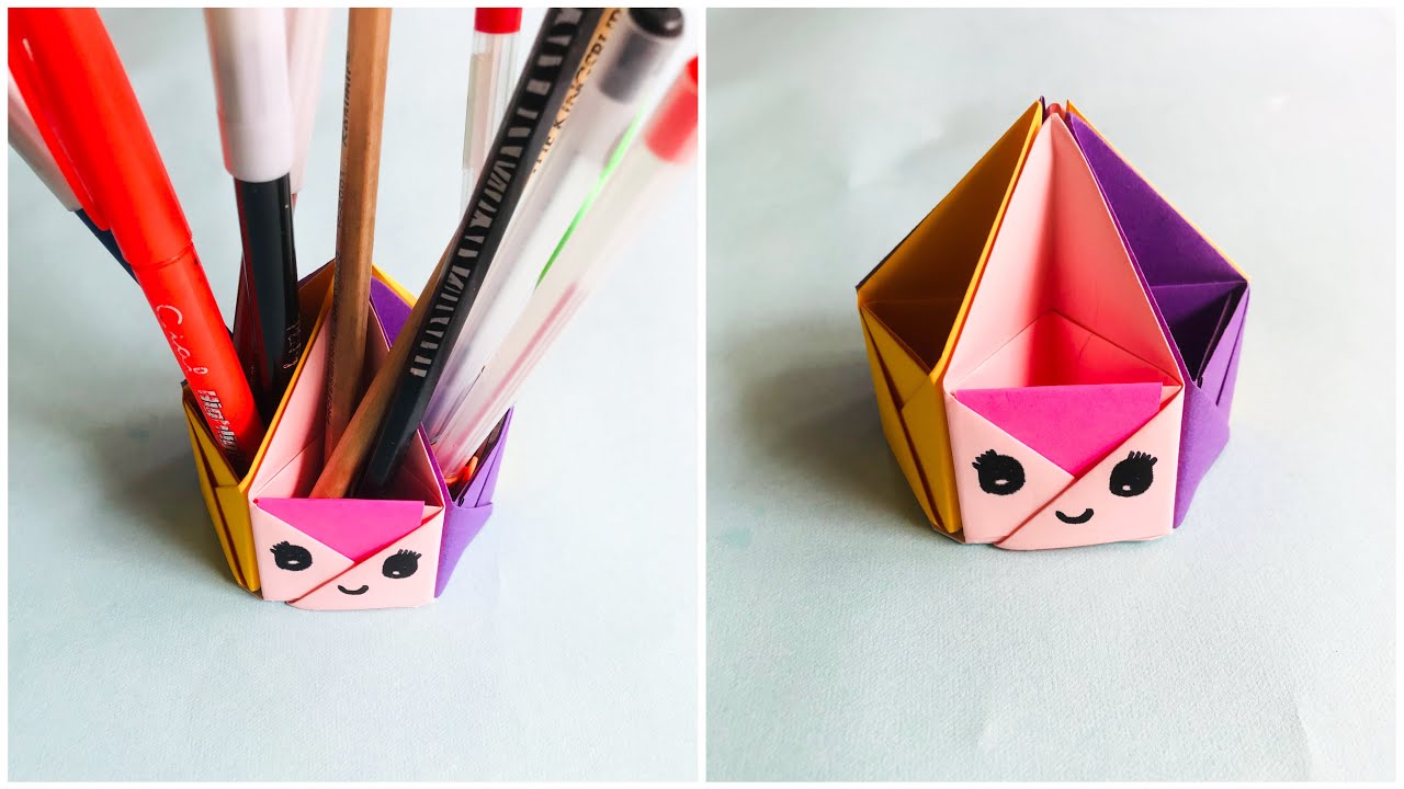How to Make Easy Pen Holder Diy paper Pen Holder Craft Easy Paper