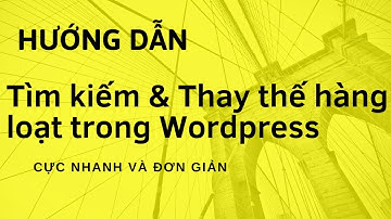 Tìm kiếm và thay thế hàng loạt trong Wordpress