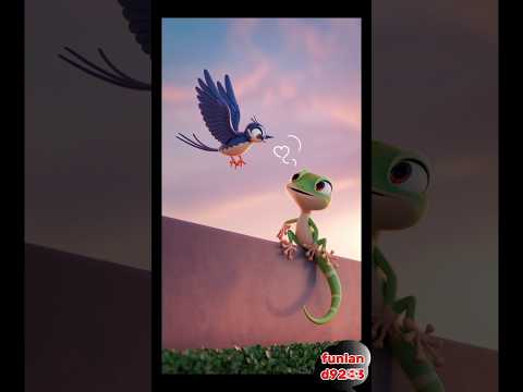 Friendship Lesson: The Gecko and the Sparrow💕💞 #shortvideo #youtubeshorts#friendsstory #animation