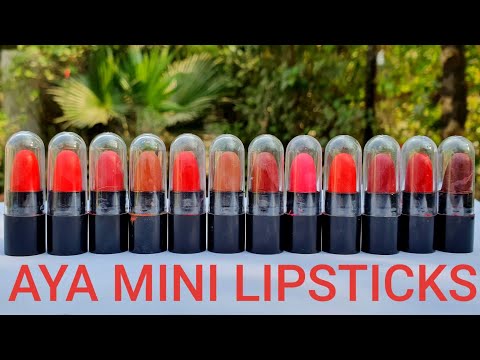 AYA super matte mini lipstick kit lipSwatches review | affordable mini lipstick ? RARA |