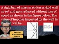 A rigid ball of mass m strikes a rigid wall at 60º and gets reflected without loss: NEET2016 Physics