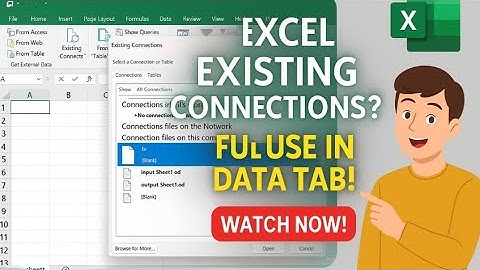 📌How to Use  Existing connection in Excel ll📊 Excel Existing Connection Explained |  Data Import
