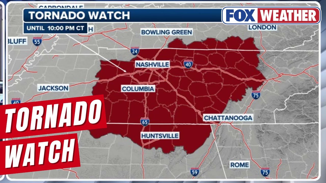 Tornado Watch Issued For Parts Of Tennessee, Kentucky, Alabama - YouTube