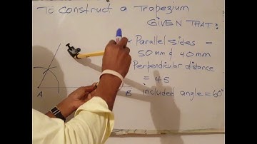 To construct a trapezium, given: two parallel sides, adjacent distance and an angle