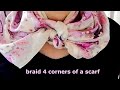 ♥スカーフの４つの角を編む！ braid 4 corners of a scarf