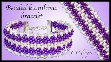 Embellished double row beaded kumihimo bracelet