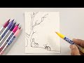 Sad Boy Drawing with Doms brush pen / oil pastel drawing for beginners / easy watercolor painting