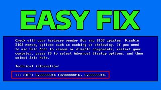 How To Fix Bluescreen Stop Error 0x0000001E in Windows