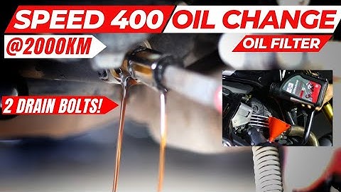 DIY TRIUMPH SPEED 400 ENGINE OIL CHANGE, OIL FILTER CHANGE, FUCHS SILKOLENE ENGINE OIL KTM DUKE 390