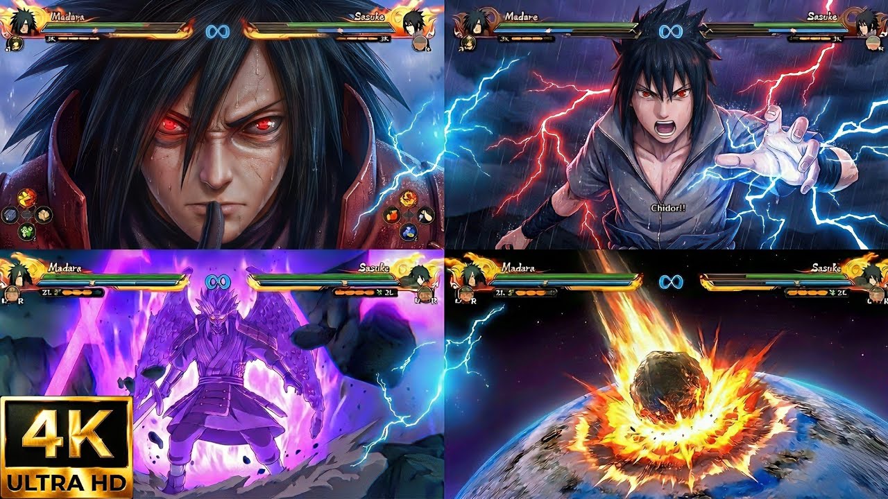 LEGENDARY UCHIHA CLASH! Madara vs Adult Sasuke - Perfect Susanoo vs Meteor Drop 😱 [4K Ultra HD] 