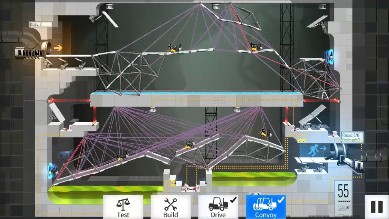 Bridge Constructor Portal Level 51-60 Walkthrough - YouTube