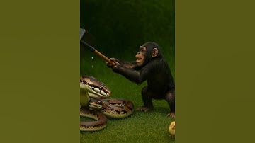 Unbelievable! Chimp Beats Python to Protect Chicks 😱