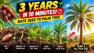 3 YEARS IN 1:20 MINUTES 🌴 | Date Seed to Tall Palm Tree Time-Lapse