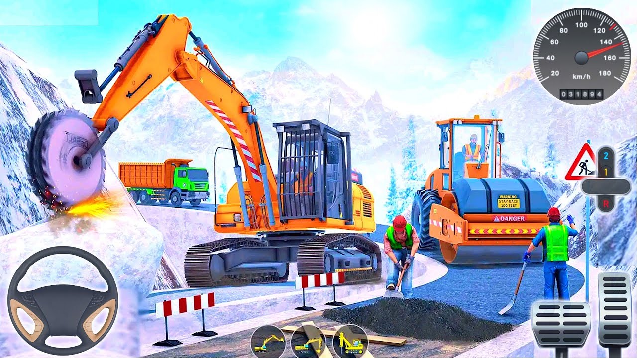 Snow Construction Simulator 3D /Highway Road construction 3D - Android Gameplay #2