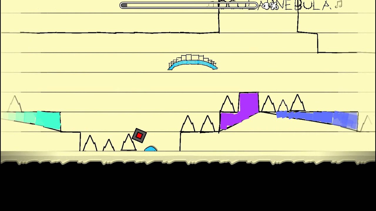 Nivel de PAPEL en geometry dash! ||"sketch land 2"|| 3 coins