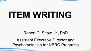 NBRC Item Writing Webinar