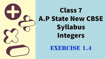 Integers - Exercise 1.4 - Class VII || A.P State New Syllabus