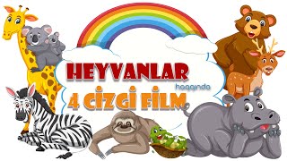 Heyvanlar Haqqında 4 Cizgi Film - Azərbaycan Dilində Öyrədici Cizgi Filmlər