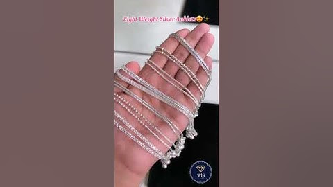 Light weight Silver Anklets #sterlingsilverjewellery #payal #silver #anklets #shorts #trending