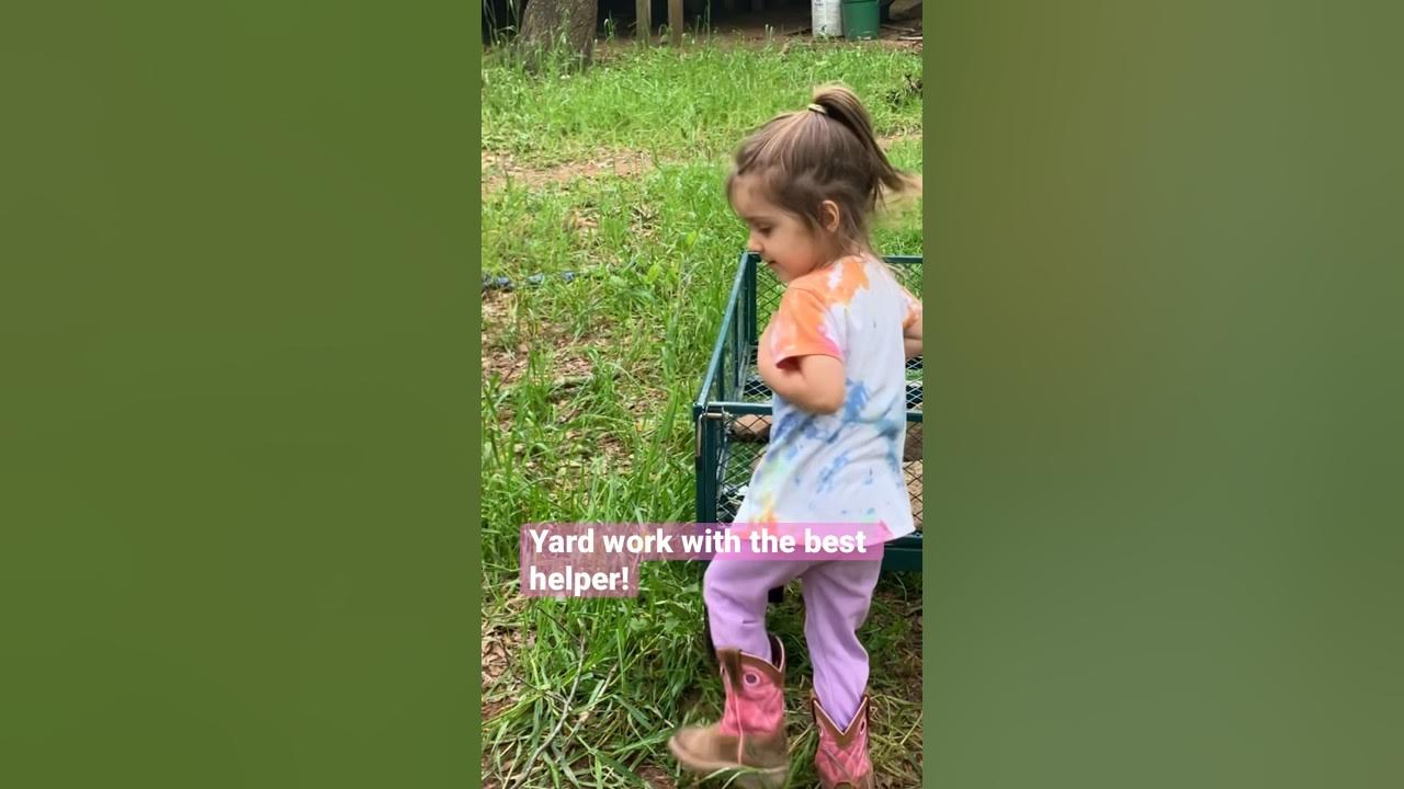 Yard work with our toddler on the homestead ️ familyfarm fyp 