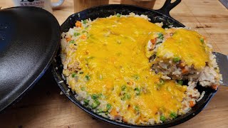 Creamy Cheesy Chicken and Rice Skillet Casserole – 1 Pot Dinner in 30 Minutes –The Hillbilly Kitchen