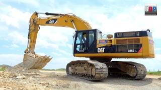 CATERPILLAR 345D L & Dump Trucks / Kipper, Ausbau A 8, Merklingen, Germany, 21.06.2018.