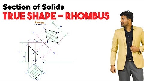 True shape RHOMBUS | Section of solids | Square Prism | Engineering graphics | TAMIL
