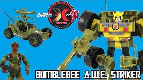 Transformers X G.I. Joe Crossover Bumblebee A.W.E. Striker with Stalker Review