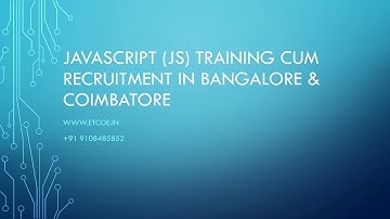 Javascript JS Training cum Recruitment in Banglore & Coimbatore-etcoe.in