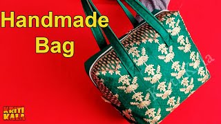 Handmade bag cutting and stitching/zipper | Handbag/shopping bag/grocery bag/collage bag
