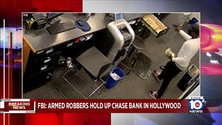 Duo of armed robbers runaway with Chase Bank cash in Hollywood