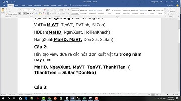 Giải đề hệ quản trị cơ sở dữ liệu phần 2 tạo view trong sql server