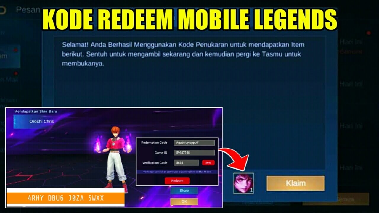KODE REDEEM SKIN MOBILE LEGENDS || REDEEM CODE MLBB SEKARANG !! - YouTube