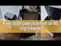 Review SOLEDI Laundry Basket with Lid 100L Large Collapsible Laundry Hamper, Clothes Hamper with Bag