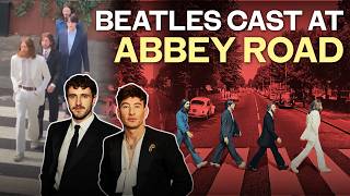 Beatles biopic stars recreate iconic Abbey Road album cover
