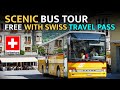 Switzerland Scenic Bus Tour Across Four Alpine Passes | View Glacier, Valleys & Little Villages | 4K