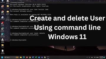Create and delete User using Terminal  on Windows