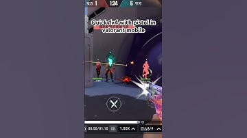 1v4 with pistol round in valorant mobile #valorantmobile #valorantclips #shorts