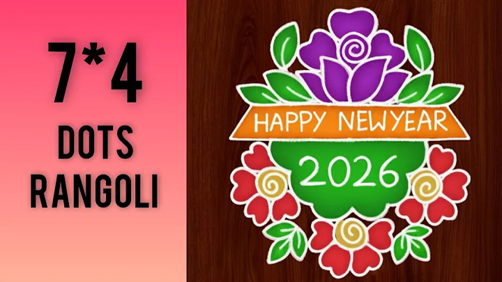 Trending New Year Flower Rangoli with dots 🌷New year muggulu designs 🌷 7 dots flower rangoli