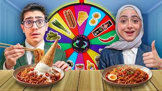 تحدي نعمل نودلز بعجلة الحظ الغامضة 🍜  !