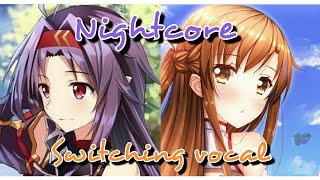 Nightcore - The stay | The middle x Stay (switching vocal)(lyrics)