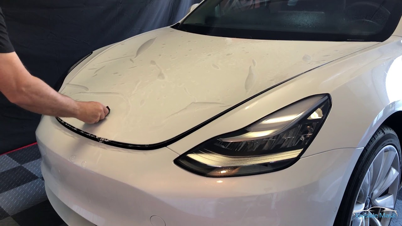 Full Hood PPF Installation on a Tesla Model 3- Paint Protection 