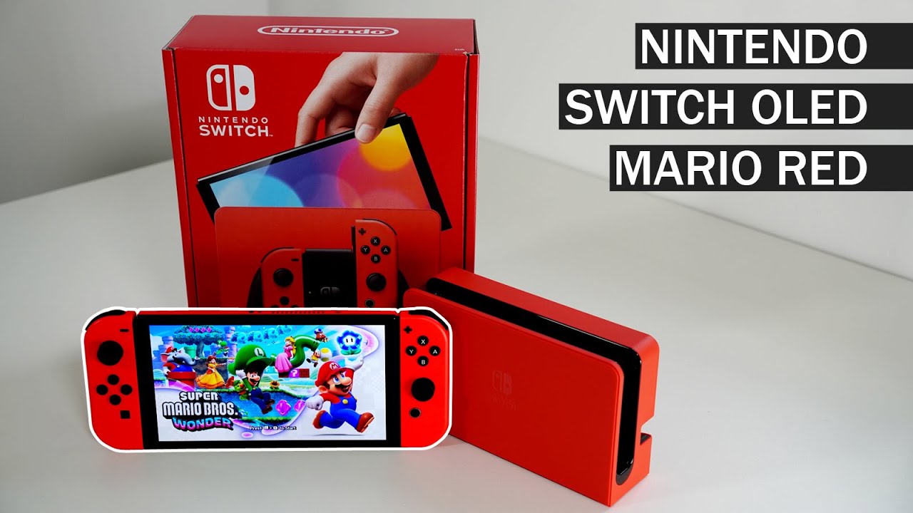 NEW Nintendo Switch OLED Mario Red Edition (Super Mario Bros. Wonder) 